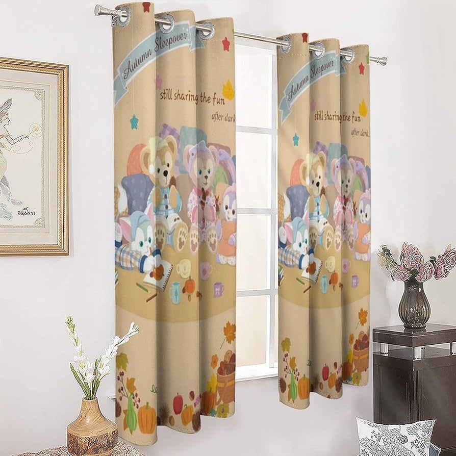 ダッフィーフレンズ カーテン 2枚組 100x200cm Amazon｜ダッフィー フレンズカーテン 遮光 断熱 防寒 カーテン2